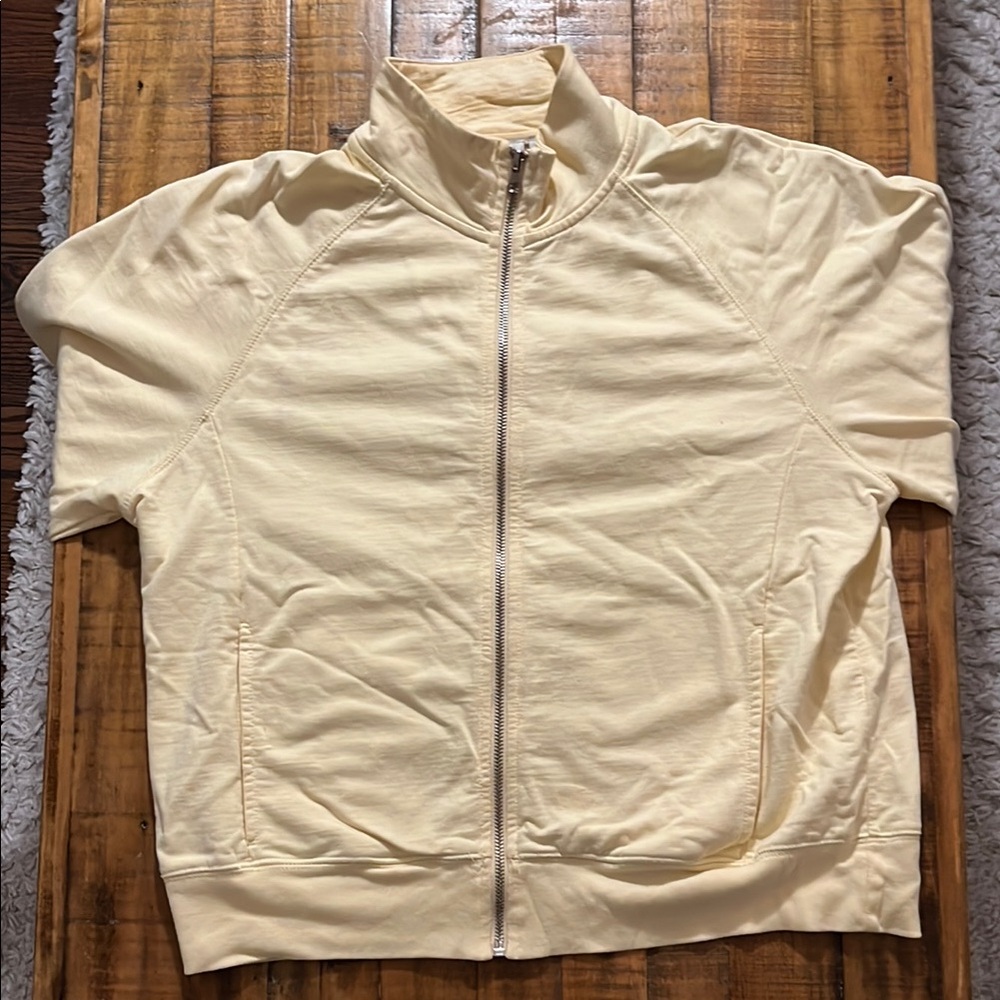 St. John's Bay Cream Lightweight Jacket with Stand-Up Collar
